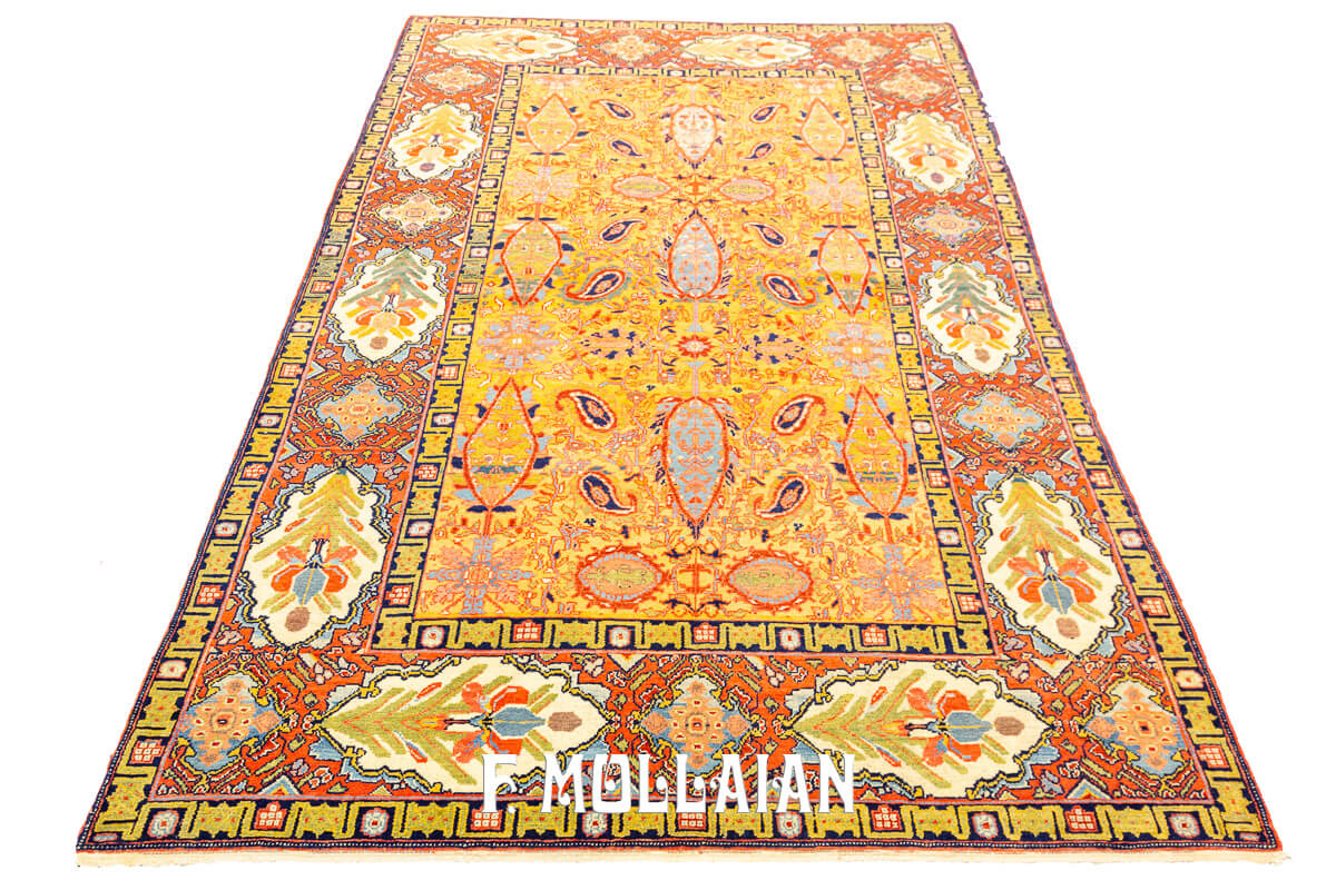 Antique Senneh Rug Saffron Yellow n°:38778220